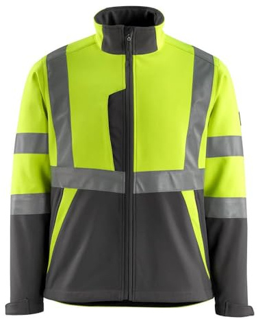 Mascot 15902-253-1718 Kiama Safe Light Fleece on Inner Side Class 2 Softshell Jacket, Size S, Hi-Vis Yellow/Dark Anthracite