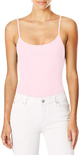 Hanes Cami in Cotone Elasticizzato con Reggiseno a mensola Incorporato Canottiera da Donna, Rosa Paleo, S