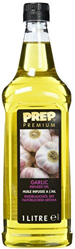 PREP PREMIUM Knoblauchöl 1 x 1000 ml PET - Infused Oil natürliches Knoblaucharoma für Fisch, Geflügel, gegrillten und gebratenen Gerichten, Olivenöl mit Knoblauch