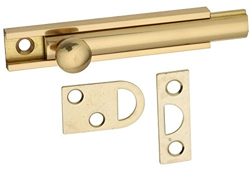 National Hardware Flush Bolt Door Latch, 3 in, Solid Brass