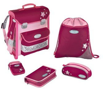 Schulranzen Set Stern 5 teilig pink Hama