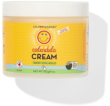 California Baby Calendula Cream | 100% Plant-Based Moisturizer | Lavender Baby Lotion | Face Moisturizer For Dry Skin | Hypoallergenic | 4 oz / 113g