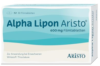 Alpha Lipon Aristo 600 mg 30 Stück von Aristo Pharma – Filmtabletten mit Thioctsäure (Alpha-Liponsäure) zur Behandlung von Missempfindungen bei diabetischer Polyneuropathie