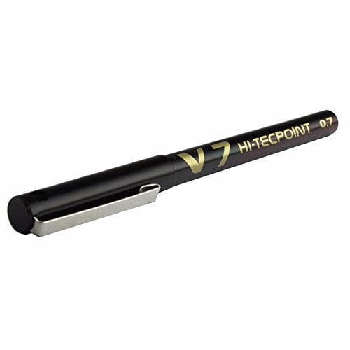 Pilot V7 Hi-Tecpoint Rollerball Pen, 0.7 mm Tip - Black