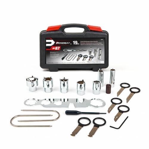 Powerbuilt Radio and Antenna Remove and Install Tool Set, Car Stereo System Remover Keys, 19 Piece, Wrench, Hex Keys, Storage Case - 648997
