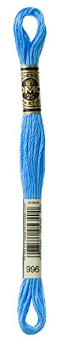 DMG Plaid Cotton Thread, Variegated for Stitching, 8 Metres 12-Pack Electric blue