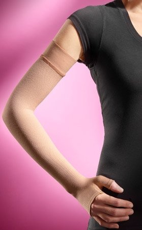 Sigvaris Advance Armsleeve 20-30 mmHg Advance Arm Sleeve With Gauntlet, Beige, Large-Long