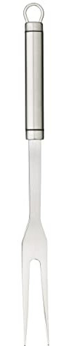 KitchenCraft Tenedor profesional para trinchar carne, mango ovalado largo, acero inoxidable, accesorio de cocina esencial para servir, plateado