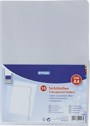 10 Stylex Sichthüllen DIN A4 Klarsichthüllen