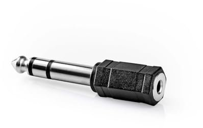 Adaptateur avec fiche Jack 6,35mm stéréo mâle ET fiche Jack 3,5mm stéréo femelle