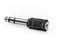 Adaptateur avec fiche Jack 6,35mm stéréo mâle ET fiche Jack 3,5mm stéréo femelle