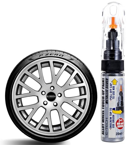 E-TECH Metallic Silver Car Alloy Wheel Professional Touch-Up Pen Stick Paint