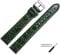 MARBURGER Uhrenarmband 18mm Leder Gruen Silber XL Kroko Prägung Mit Naht - Montage Set 6811860000120