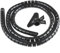 VulTech Spirale Avvolgi Cavo Flessibile 1,5 m, Guaina Protettiva Raccogli Cavi con Fermaglio Guidafilo per Organizzare Cavi di PC, TV, Home Theatre – Nero (∅0.98)