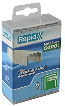 Rapid - 140/6 6mm Galvanised Staples Poly Pack 5000 - RPD1406PP
