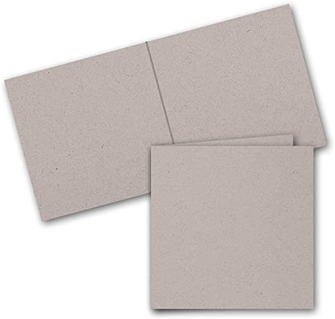 ARTOZ 25x quadratische Doppelkarten - Farbe: beech (hellgrau/hellbraun) - 15,5 x 15,5 cm - doppelt - Serie Greenline