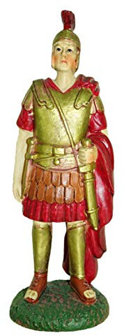 Ferrari & Arrighetti Klassische Krippenfiguren, Figur Römischer Soldat mit Gladius für Krippe, Traditionelle Krippenfigur, Kunstharz, Mehrfarbig, 10 cm