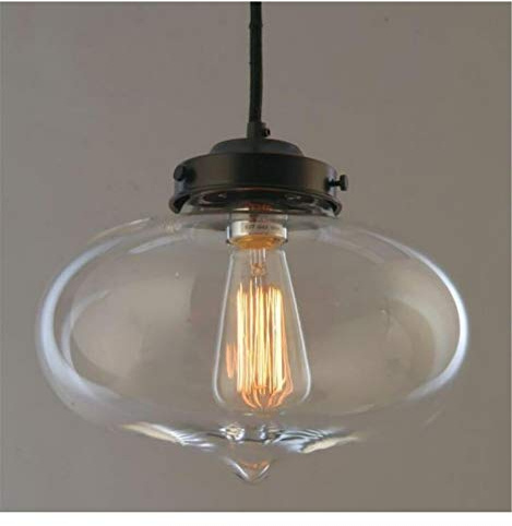 KosiLight - Hängeleuchte - Design elliptisch durchsichtig - Cerro - Transparant - - Metall und Glas - IP20 - Kompatibel mit A