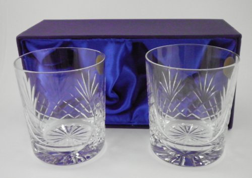Personalised Pair of Cut Crystal Whisky Tumblers - Whiskey Glasses