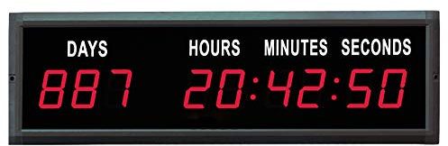 Hanchen Horloge Murale Numérique à LED de 4,6 cm - Compte à Rebours, Minuteur, Minuteurs - Rouge