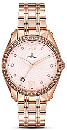 Festina Damen-Armbanduhr Klassik Mademoiselle Analog Quarz Edelstahl F16896/2