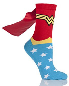 Film & TV Characters Ladies 1 Paire DC Wonder Woman Cape Socks Assorted 4-8 Ladies