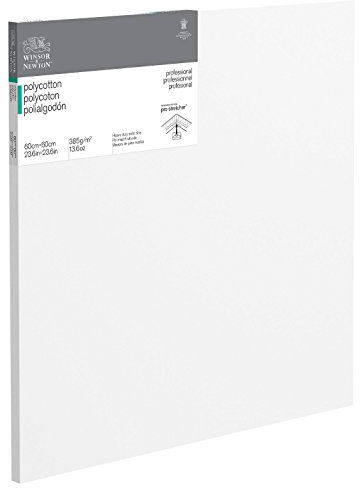 Winsor & Newton 6206030 Professional Keilrahmen aus Baumwollmischgewebe, 385 g/m², 3-fach grundiert, mittlere Körnung, ideal für die Ölfarben und Acrylfarben - 60x60cm