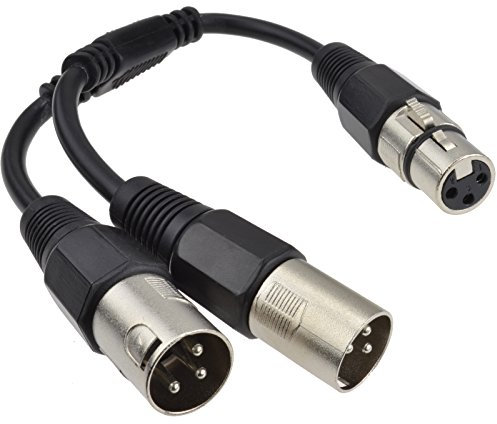 XLR Adapter Buchse Zum 2 x XLR Stecker Splitter/Combiner Kabel Anschlusskabel 25 cm [0,25m]