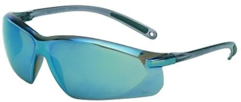 uvex by Honeywell A703 Series - Gafas de seguridad con lente de espejo azul con capa dura antiarañazos
