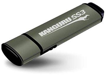 Kanguru SS3 USB-Stick (USB 3.0, mit Verschlüsselung geschützt), Braun braun 128 GB