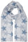 berydale Schal mit Sternenprint, Damen, Weiß/Blau, Einheitsgröße