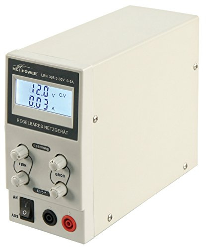 MC POWER 150W regelbares Labornetzgerät Netzgerät| LBN-305 | 0-30V, 0-5A | stabilisiertes kurzschlussfestes Schaltnetzteil mit Strombegrenzung Überlastschutz, Zwei 3-stellige LCD Anzeigen
