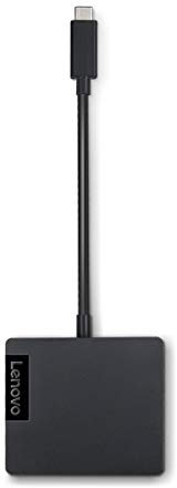 Lenovo USB-C 4-In-1 Travel Hub, HDMI, FHD VGA, USB 3.0, RJ45 Gigabit Ethernet, Compatible with ThinkPad, Yoga & More, GX90M61235, Black