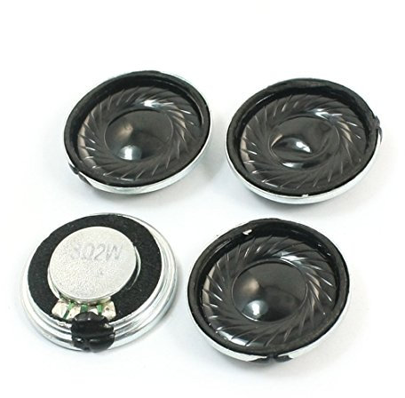sourcing map 4Stück 2W 8 Ohm 23mm Diarunde Metall Shell Interne Magnet Lautsprecher de de