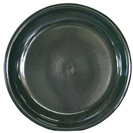 Hentschke Keramik Untersetzer für Blumentopf/Pflanztopf Ø 35 x 4 cm, Stellfläche 28 cm, 099.035.68 olivgrün Made in Germany