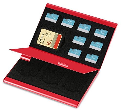 Speicherkartenetui aus Aluminium für Aufbewahrung und Organisierung von Karten und TF Karte, 9 x 6 x 1,3 cm