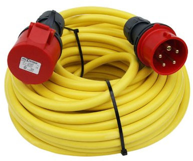CEE Starkstromkabel 25m 400V / 16A CEE-Verlängerung Verlängerungskabel K35-N07V3V3-F 5x1,5mm² IP44 Phasenwender
