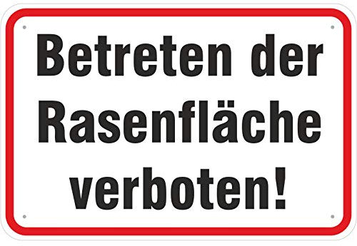 Schild Betreten der Rasenfläche verboten aus Aluminium-Verbundmaterial 3mm stark 20 x 30 cm