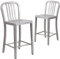 Flash Furniture Stuhl für den Außenbereich, verzinkter Stahl, Silber, 48,3 x 40 x 92,1 cm
