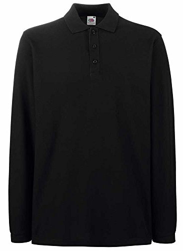 Fruit of the Loom Mens Premium Colours Long Sleeve Cotton Polo Shirt