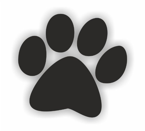 Sea View Stickers 30 Dog Cat Paw Print Stickers - Black