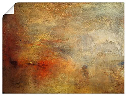 ARTLAND Wanddeko Poster & Kunstdrucke Wandposter 80x60 cm Landschaften Meer Nebel Sonnenuntergang über einem See 1840 Romantik Joseph Mallord William Turner T6VY