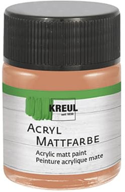 KREUL 75571 - Acryl Mattfarbe, terracotta im 50 ml Glas, cremig deckende, schnelltrocknende Farbe auf Wasserbasis, für viele verschiedene Untergründe geeignet