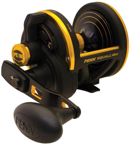 Penn Squall Lever Drag Reel 40 - Rechtshand Multirolle zum Süßwasserangeln & Salzwasserangeln, Multirolle zum Pilken