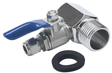 Adapter für Wasserhahn für Umkehrosmoseanlage, 1,27 cm auf 0,635 cm (0,5 Zoll auf 0,25 Zoll), Kugelventil, Wasserhahn, Zuleitung, Umkehrosmose