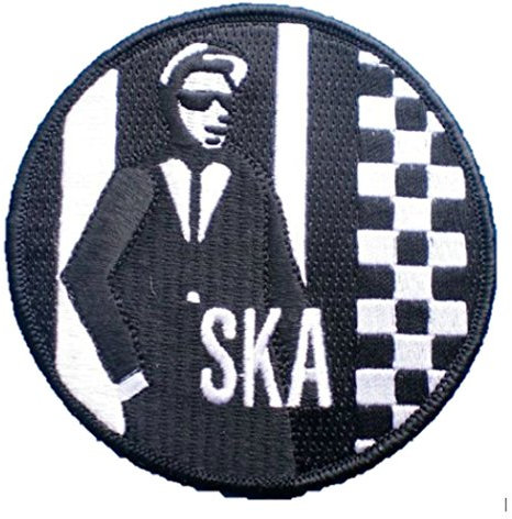 Ska Man Circle Embroidered Patch (Black/White)