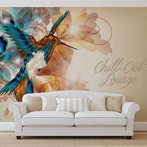 Forwall Vlies Fototapete Tapete Vliestapete Kolibri Tiere AF780VEXXXL (416cm x 254cm) Photo Wallpaper Mural