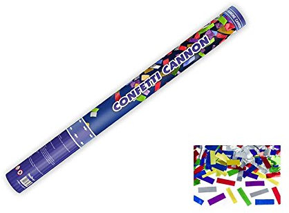 3 Konfettishooter 60cm Konfettikanone 7m weit Konfetti Glitter bunt metallic