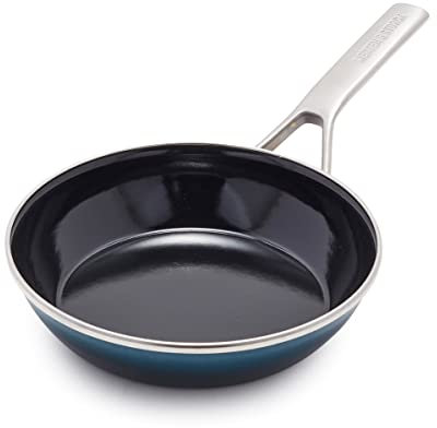 Merten & Storck CC005481-001 Enameled Iron Frying Pan Skillet, Aegean Teal
