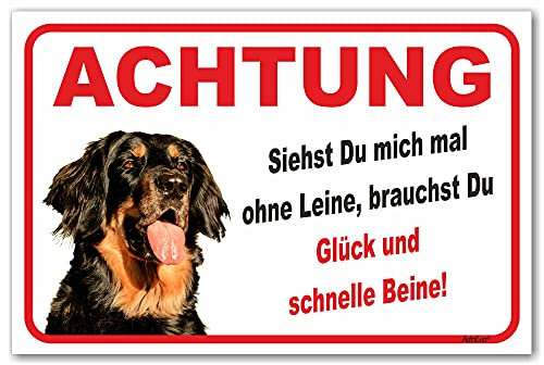 AdriLeo Schild - Vorsicht Hovawart - Ohne Leine - (20x30cm) / Achtung Hund Wachhund robust langlebig UV-beständig wetterfestes Warnschild